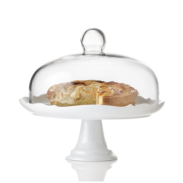 Pedestal cake outlet stand with dome